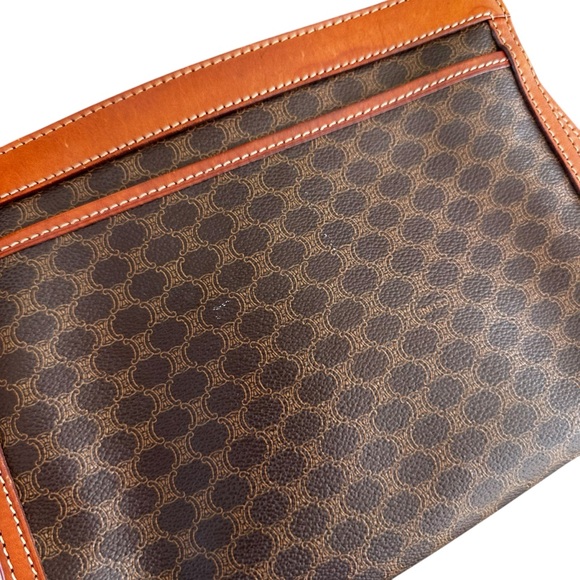Authentic Celine Brown & Tan Macadam Leather Wristlet Clutch Bag - Picture 13 of 13